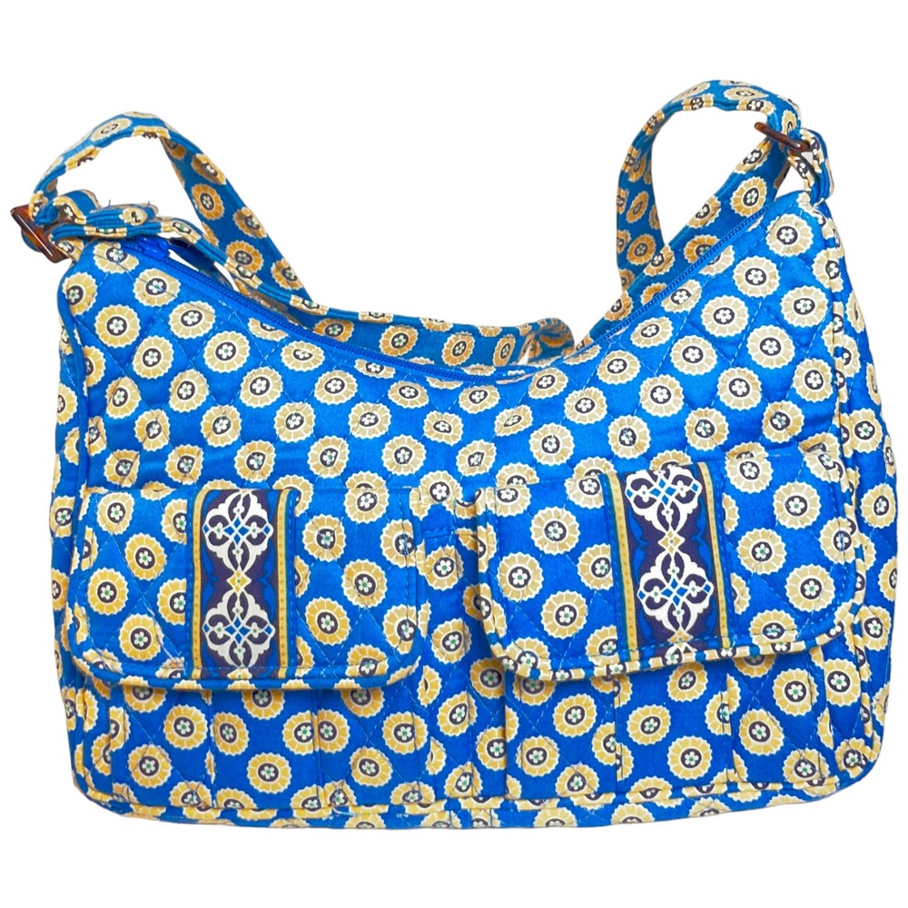VERA BRADLEY Libby Crossbody Bag Riviera Blue Yellow Lightweight Summer Retired